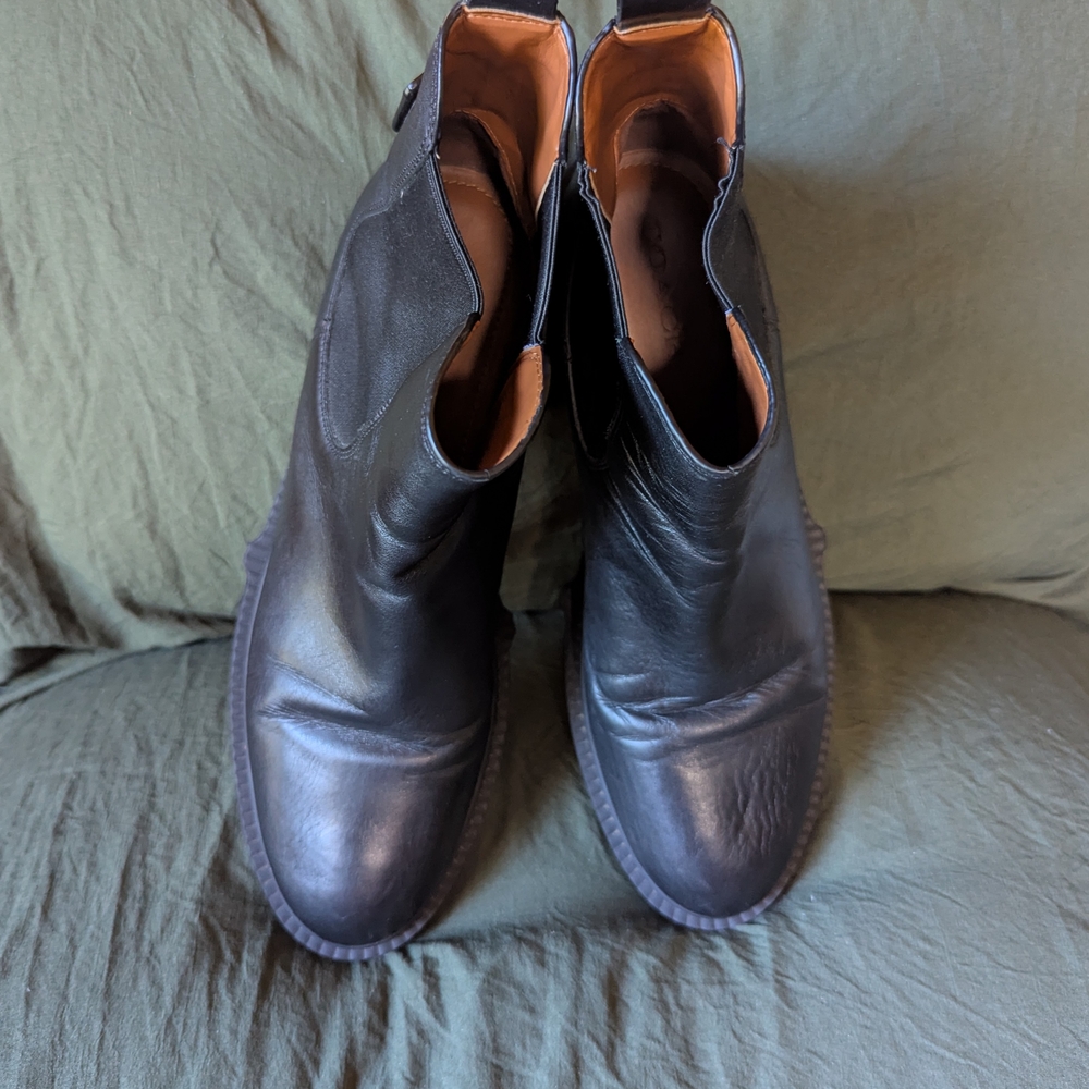 Coach Black Leather Ankle Boots